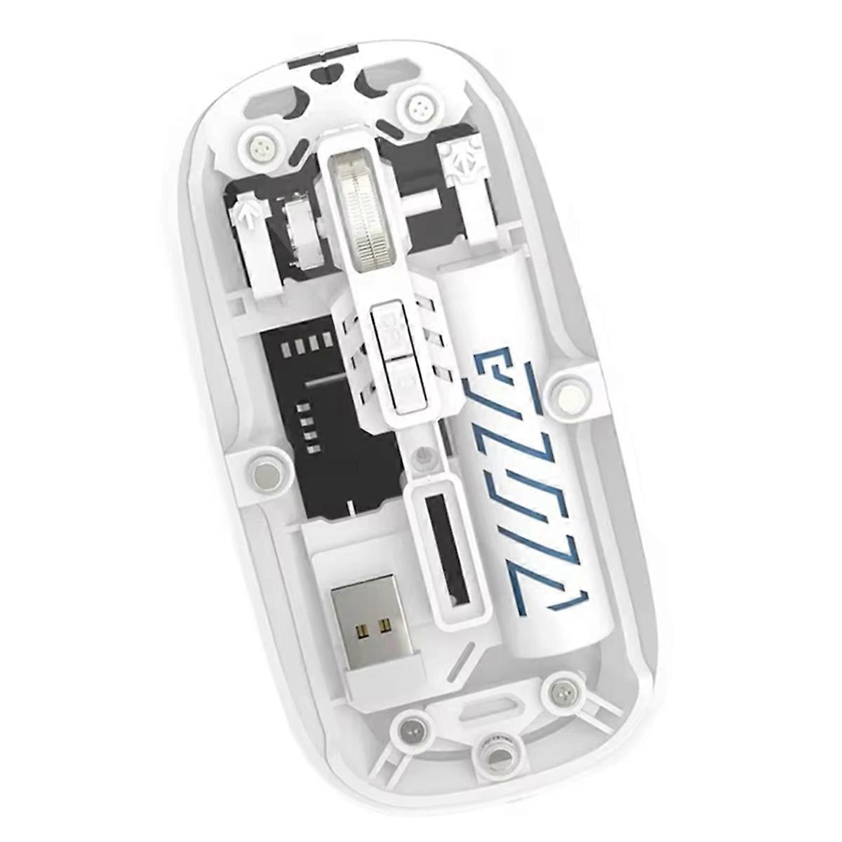 Transparent Wireless Mouse Dual Mode 2.4G Bluetooth Rechargeable Mouse Noiseless Cordless Computer