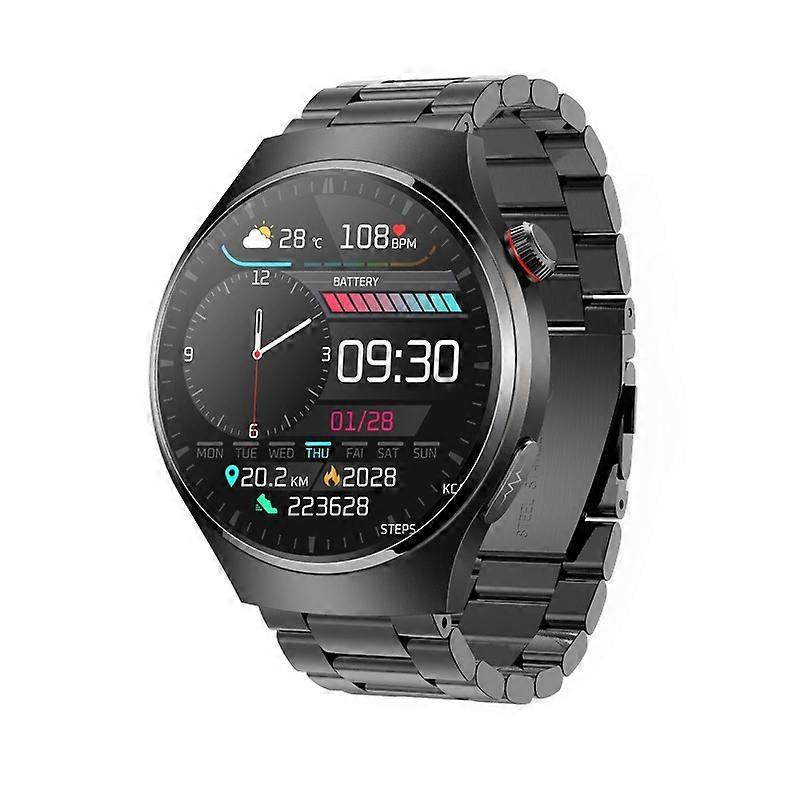 MT200 1.43 inch AMOLED IP67 Steel Band Smart Call Watch, Support ECG