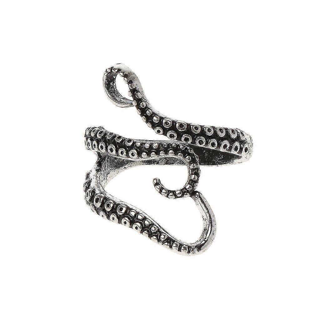 Adjustable Silver Open Ring Cool Style Octopus Ring for Girlfriend Best Friend