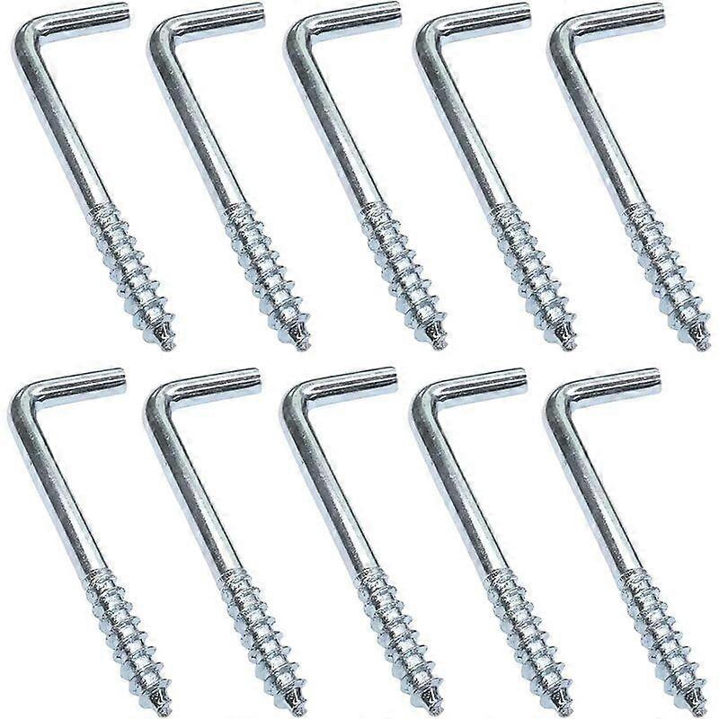 10-Pack L-Shaped Screw Hooks for DIY Assembly and Tools.