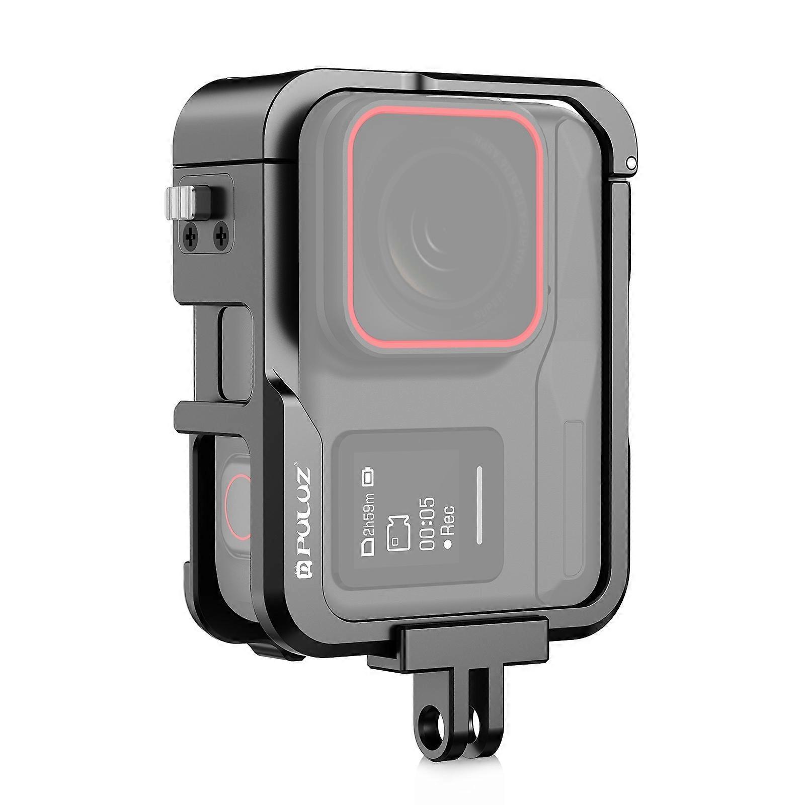 For Insta360 Ace Pro PULUZ Metal Protective Cage Adapter Frame (Black)