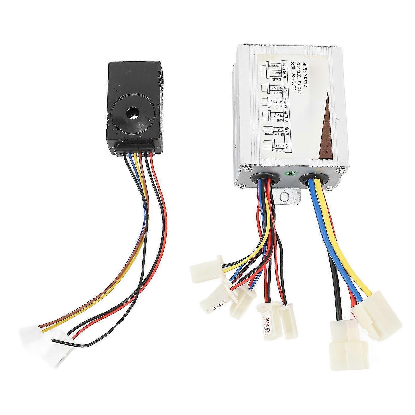 Electric Bike Alarm Controller Kit 24V 500W Motor Controller Wireless Remote Control Anti Theft Security System with 2 Keys for Electric Bikes f26