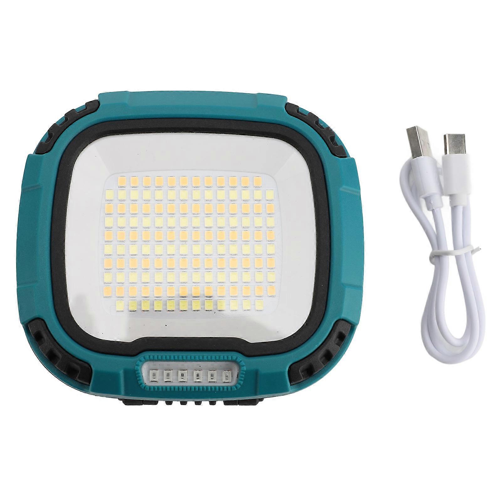 Portable COB Work Light Rechargeable Camping Lamp with Magnetic Base and Hooks for Outdoor Use