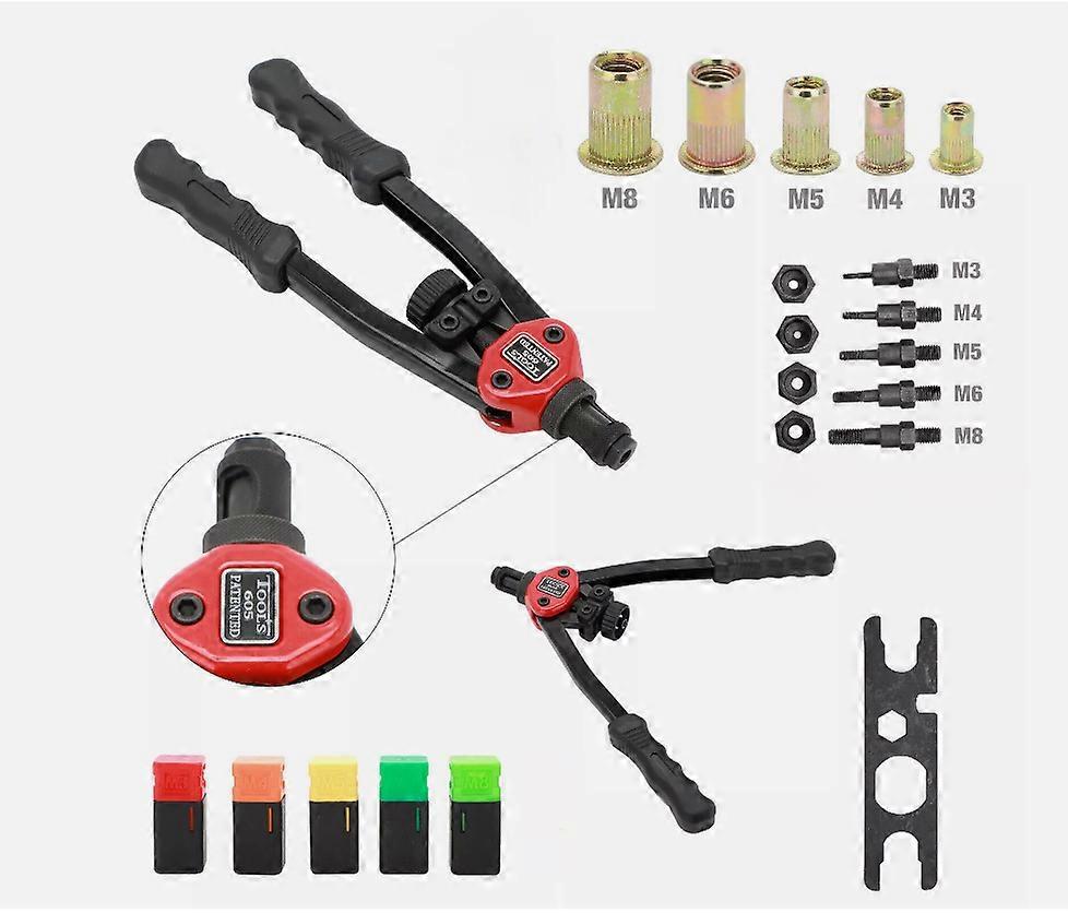 Rivet Gun Kit Rivnut Thread Setting Tool Nut Setter NutSert Metric SAE Riveting