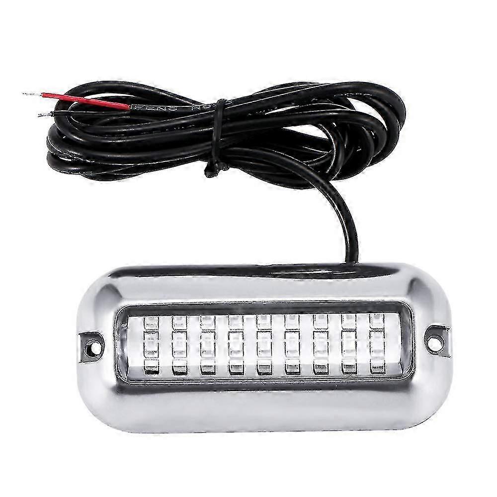 Marine Underwater LED Lights, Marine Underwater Marine Transom Lights with 27 LEDs, 50W Stainless Steel Boat Deck Lights Stern Lights
