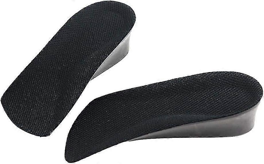 Heel Pads Half Insoles Height Increase Invisible Add 1.5cm Absorption Non-slip Cushioning Breathable Comfortable 1 Pair Black