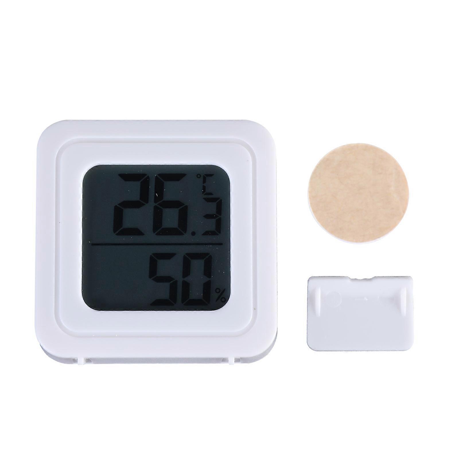 Digital Thermometers Hygrometer Meter Gauge with Clock, High Accuracy Sensing Suitable for Baby Room Comfort Monitoring White