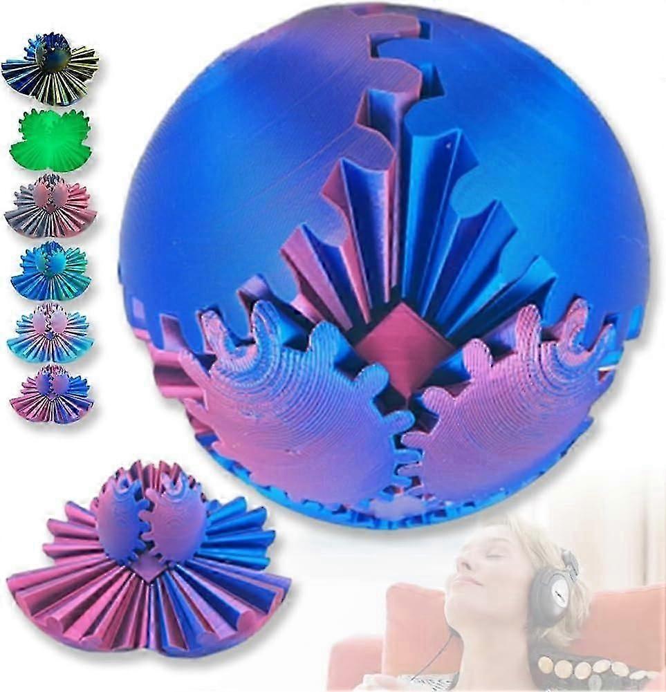 3D Printed Gear Ball Spin Ball or Cube Fidget Toy, Gear Sphere, Gear Ball Fidget Toy, Stress Ball, Fidget Ball, Gear Toy for Stress and Anxiety Relaxi