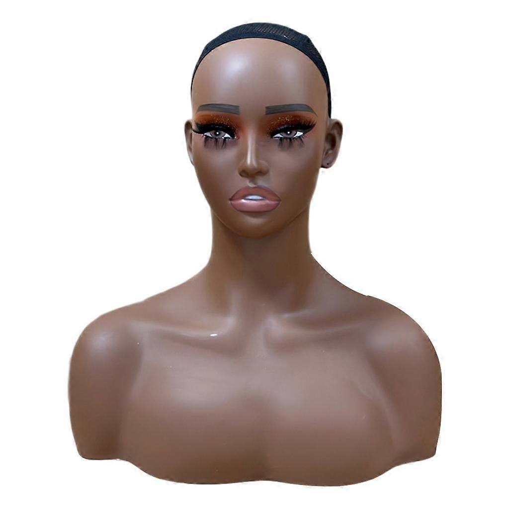kvinnelig utstillingsdukkehode glatt parykk display stativ for hårstykker skjerf øredobber