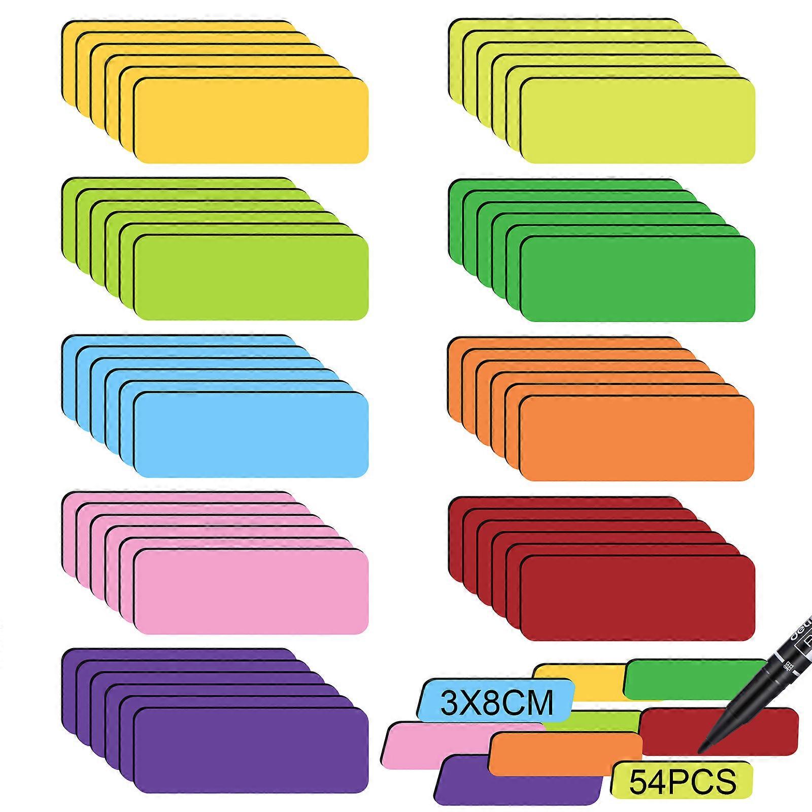 54pcs magnetic erasable label -9 colors