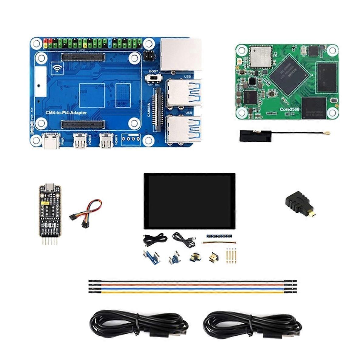 Core3566 Module Kit RK3566 Quad-Core Processor High-Performance Computing, 8-Inch -Compatible Touch Screen EU PLUG