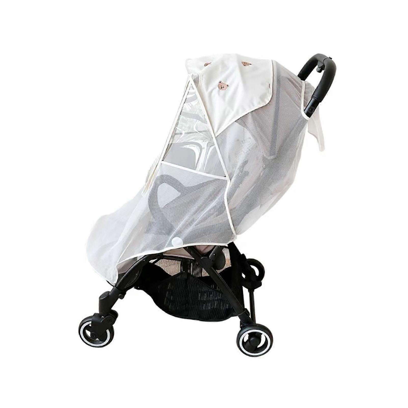 Baby Stroller Bug Net Cute Pattern Universal Breathable Windproof Full Covered Stroller Net