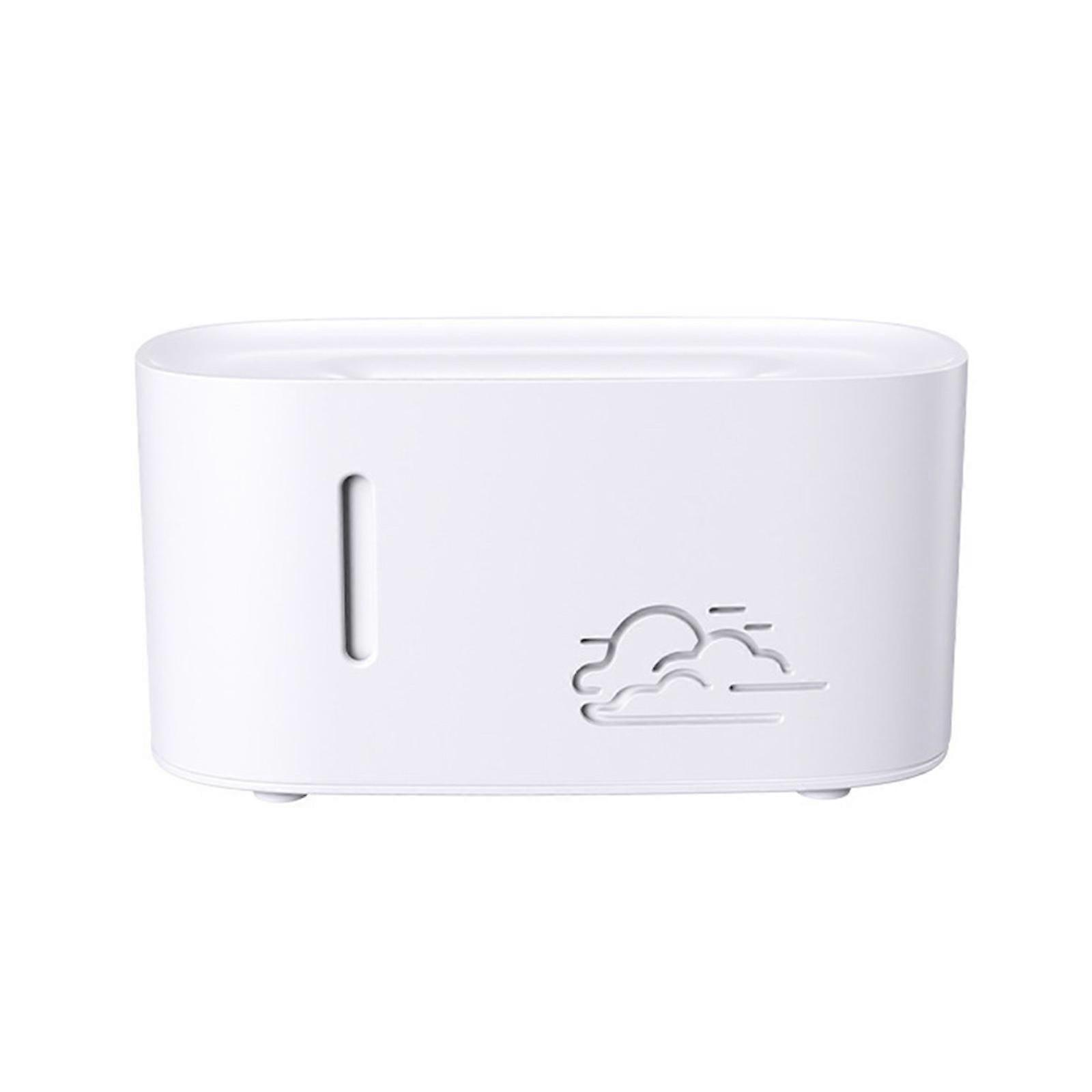 160ml Diffusor für ätherische Öle mit dynamischem 7-Farben-LED-Licht Bunte Farbverläufe Flame Map Luftbefeuchter für Desktop Weiß