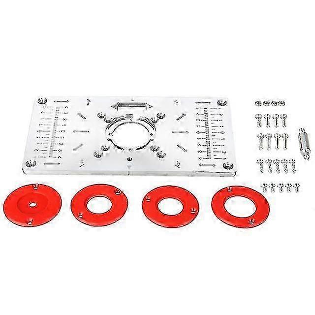 Work benches router trimmer table insert plate aluminum alloy woodworking engraving trimming machine flip board set with rings