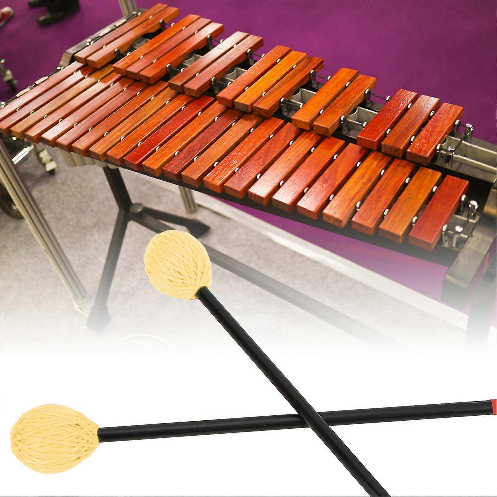 Marimba Mallets kulfiber med gul bomuldstråd hoved