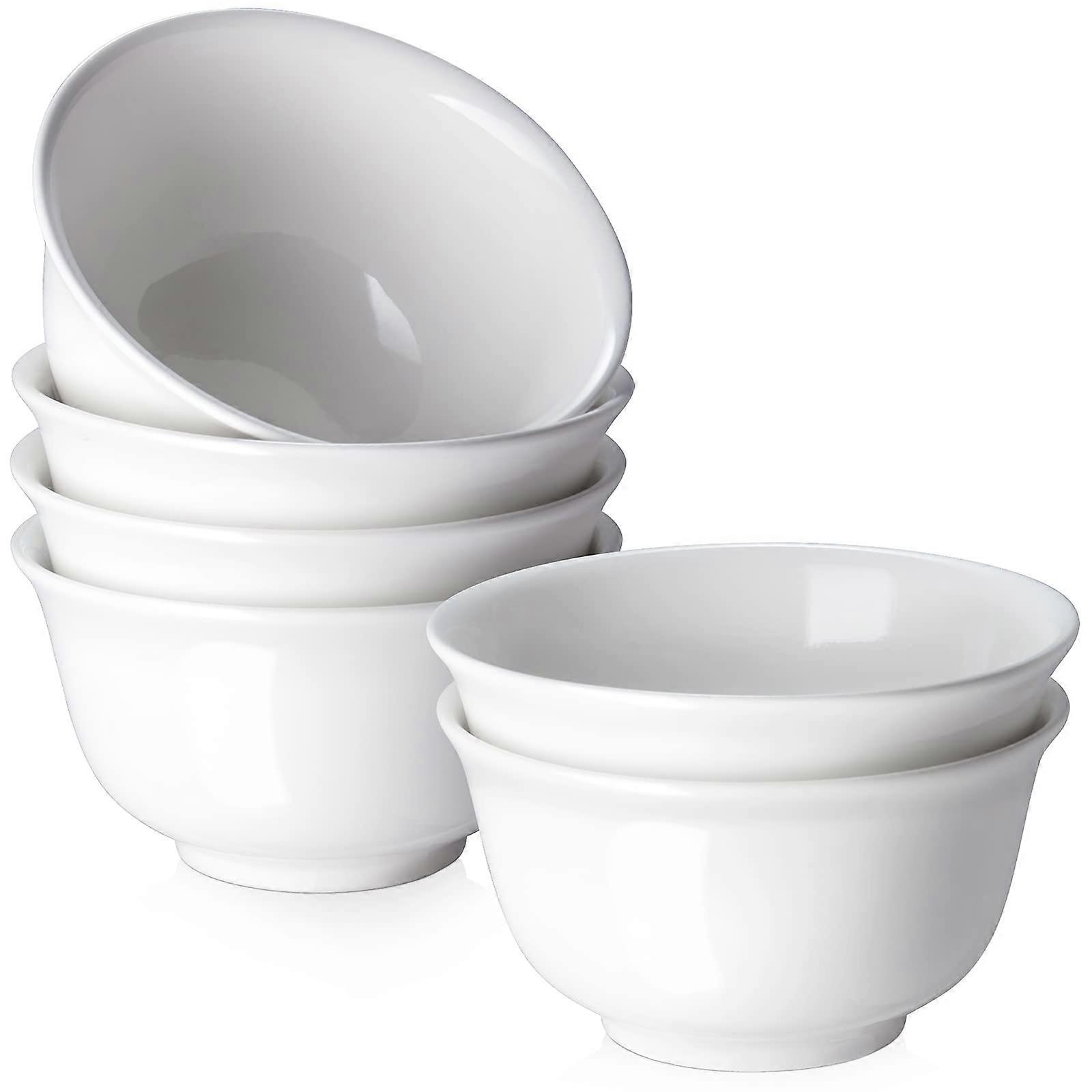 6 White Ceramic Bowls 20 OZ Dishwasher & Microwave Safe Kitchen Serveware Set