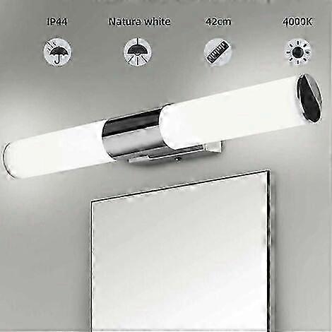 Bathroom Mirror Wall Light Bathroom Ceiling Light Chrome Vanity Light No-Drill Installation Bathroom LED Mirror Front Light
