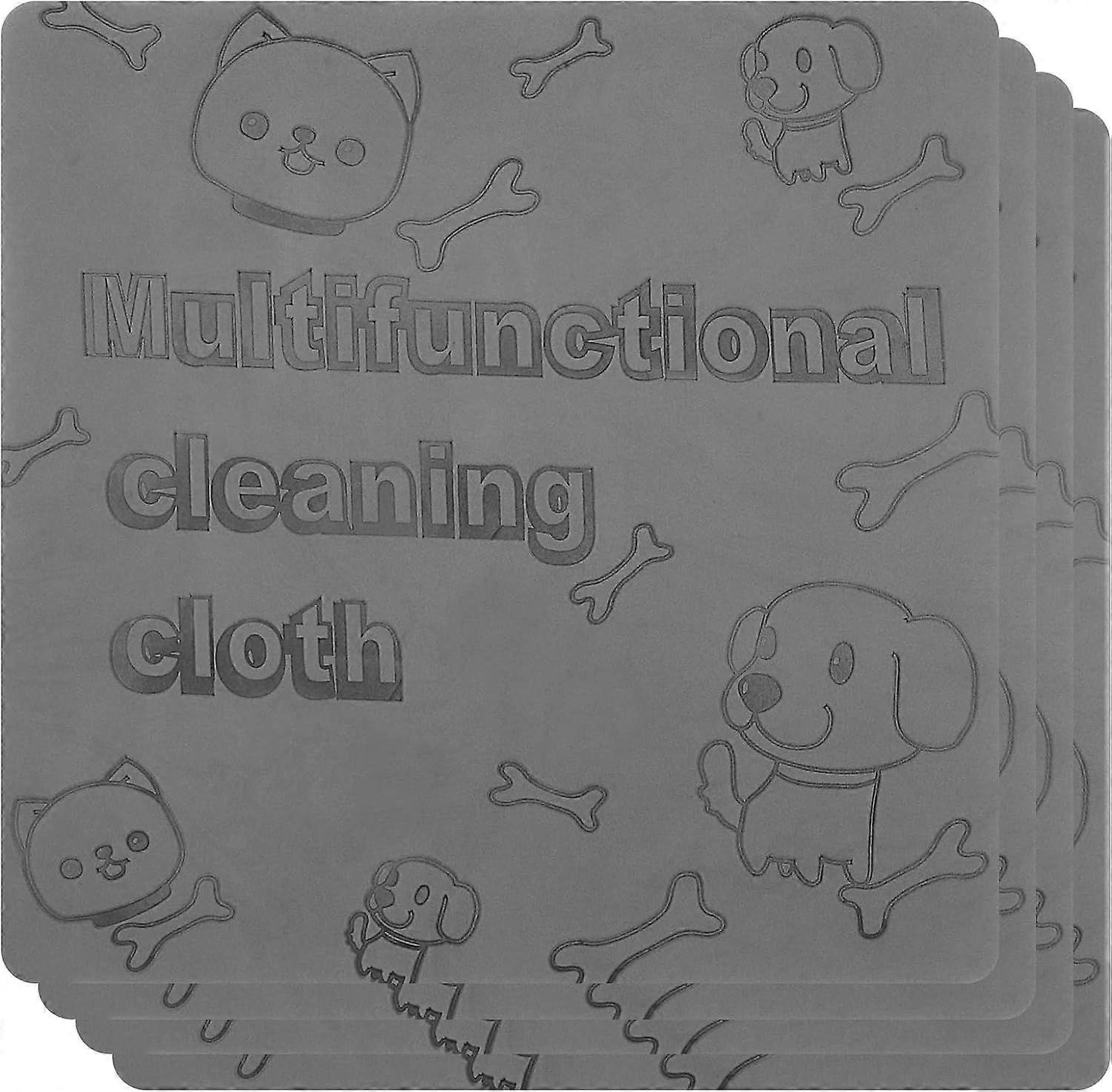4Pack Damp Clean Duster Towel, Damp Duster Towel Magical Dust Cleaning Sponge, Reusable Streakless Cleaning Cloths, Soft Sponge