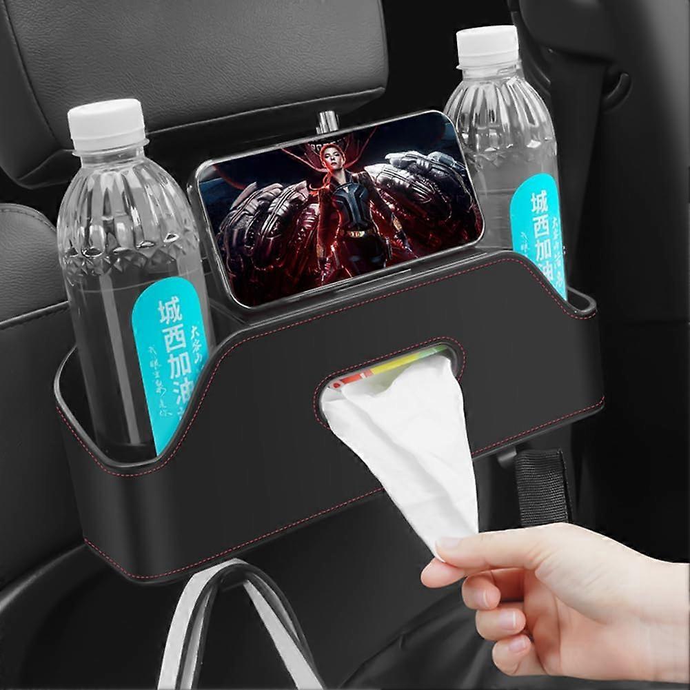 Car Seat Organizer with Cup Holders, Hanging Headrest Backseat Storage for Easy Access, Universal Fit, Durable Material