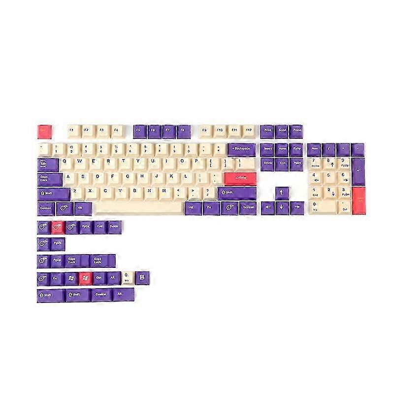 128 Keys Set Keycap Plum Keycaps PBT Sublimation Cherry Height for Mechanical