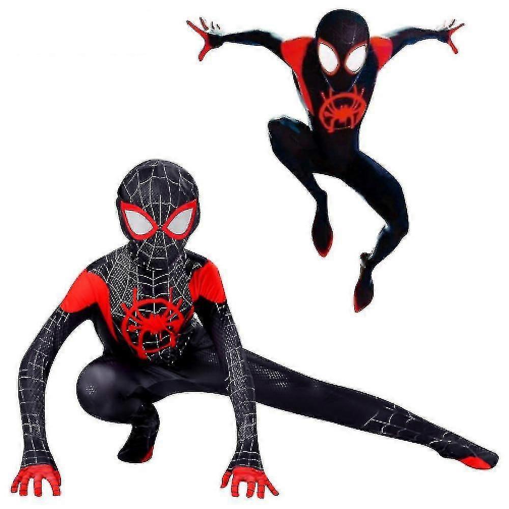 Stntv Bambini Miles Morales Costume Spiderman Cosplay Tuta 100 centimetri