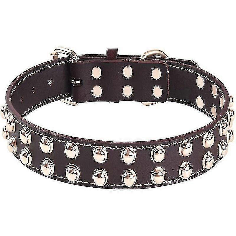 本革スタッズドッグカラー調整可能なペットカラーは、小型ミディアムに最適