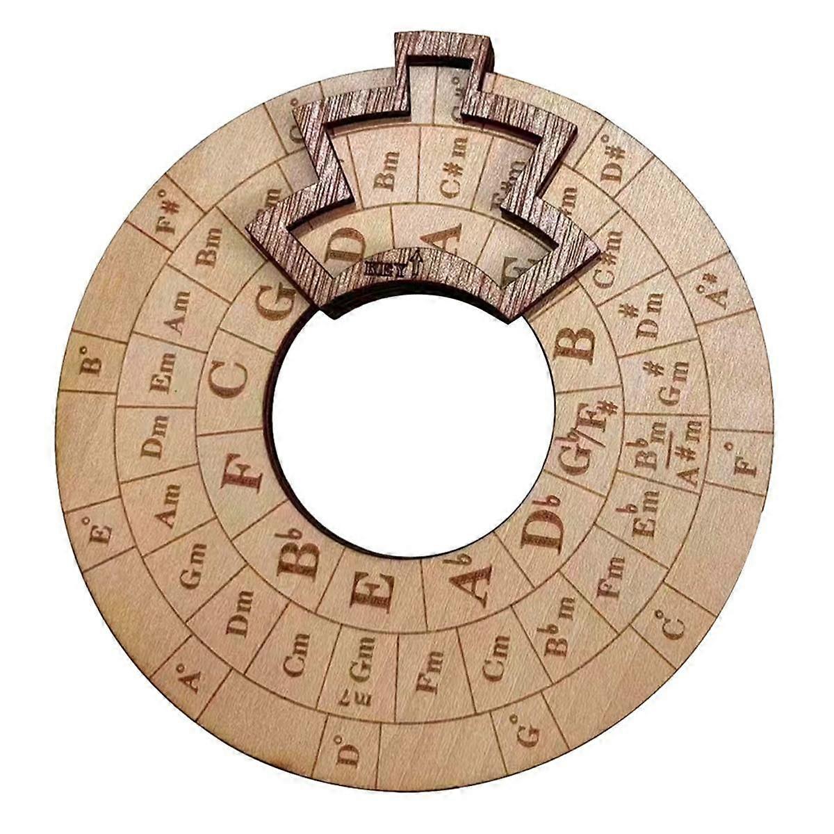 Wooden Melody Tool Music Instrument Wood Melody Maker Circle of Fifths Wheel, Circle Wooden Wheel and Musical