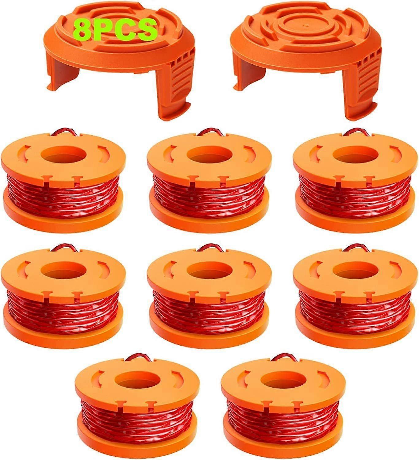 10 pcs trimmer line compatible with trimmer, 1.65mm & 3m trimmer line spool, replacement trimmer spool line and protective cap (8 trimmer lines, 2