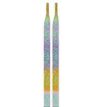 1 par glødende gradient design reflekterende skolisser brede flate sko lisser for joggesko nattetid løpesko strenger gulurple gradie
