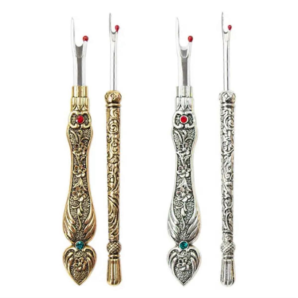 4 PCS Sewing Seam Ripper Vintage Eraser Retro Alloy Unpicker