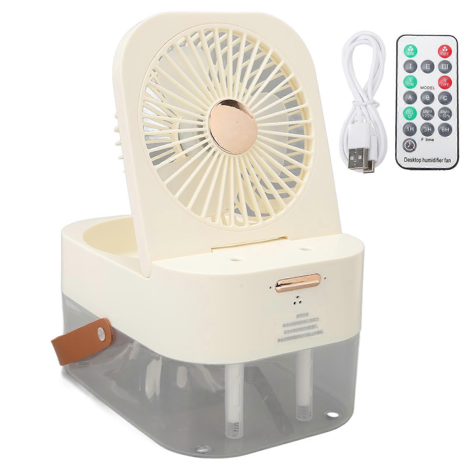 Tipo C DC 5V 200mAh 2.5L Serbatoio dell'acqua Doppia porta di spruzzo 3 velocità Piccolo umidificatore da tavolo Ventilatore per viaggi in camera da letto
