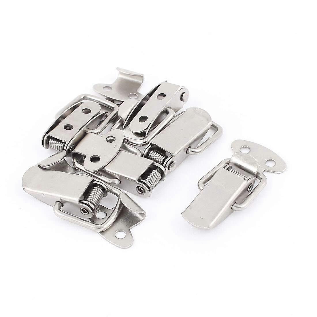 KXJSMAH Hook Latches 6Pcs Spring Loaded Metal Toggle Latch Hasp Lock for Suitcase Tool Boxes Chest Silver
