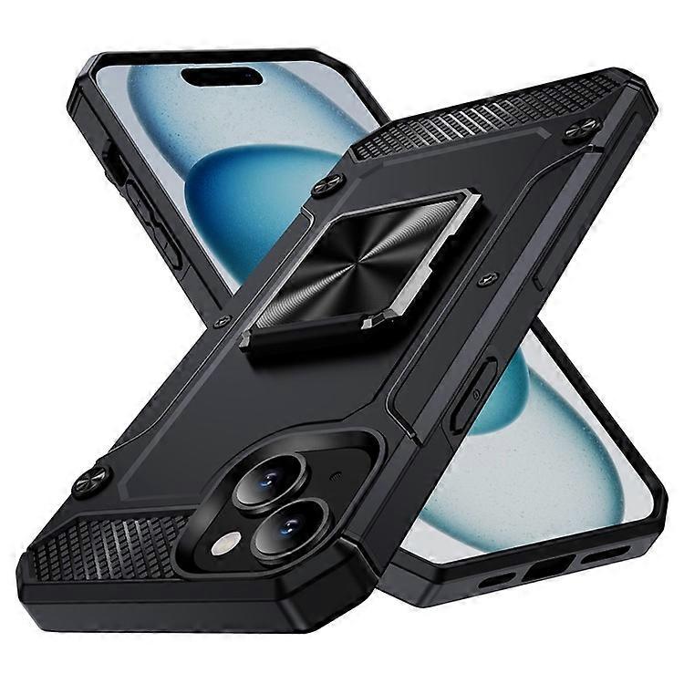 Compatible For iPhone 15 Plus Case PC+TPU Ring Holder Kickstand Protective Phone Cover