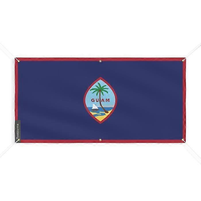 Guam Flag Banner - PIXELFORMA - 6 Grommets 70x140cm - Durable Polyester - Digital Heat Transfer