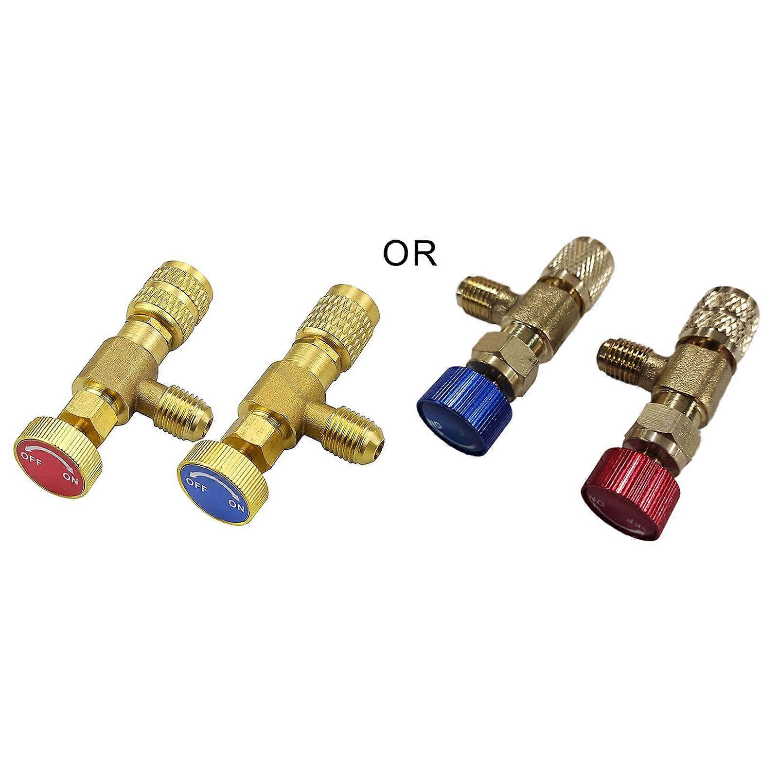 2Pcs R22/R410 Refrigeration Charging Adapter Liquid Addition Accessory Control Home Refrigeration Tool Safety Valves