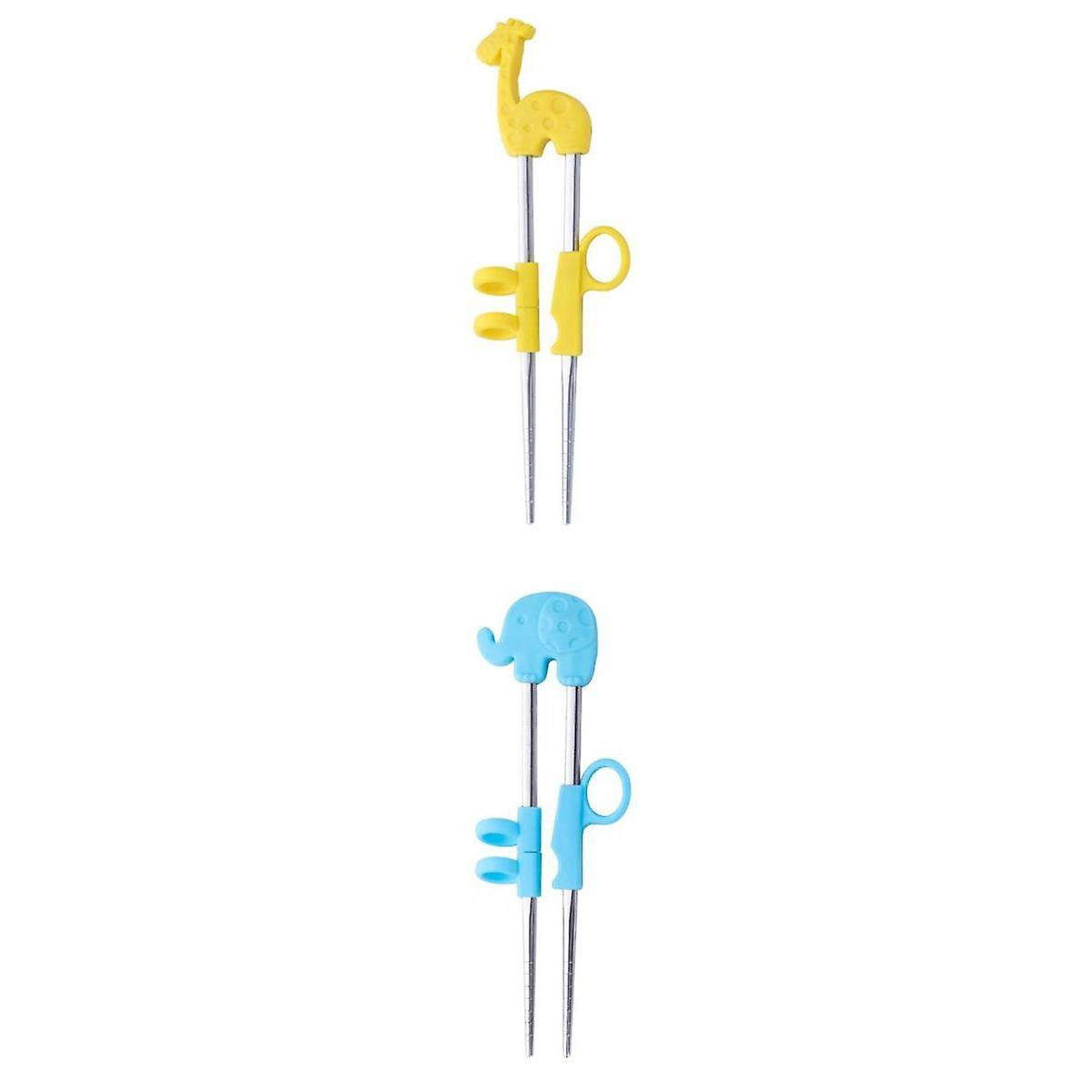2 Pairs Kids Baby Chopsticks Technique Hand Training Reusable Chopstick