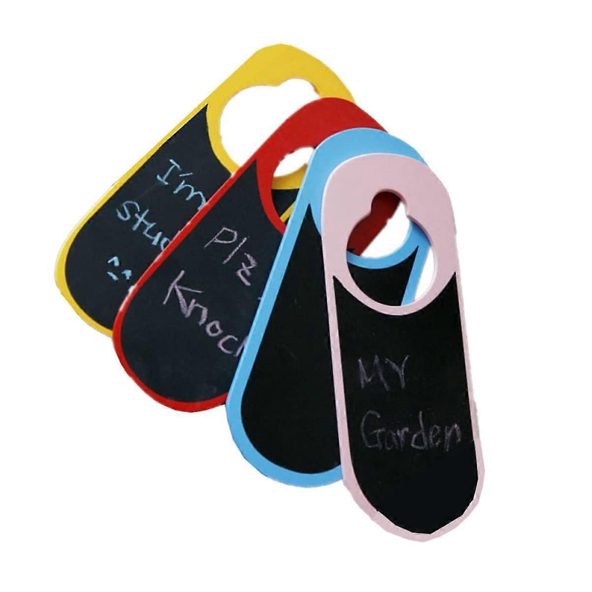 Retro Wooden Chalkboard Set - 4pcs Mini Message Board Whiteboard for Wall Hanging Home Office Decor and DIY Memo Board