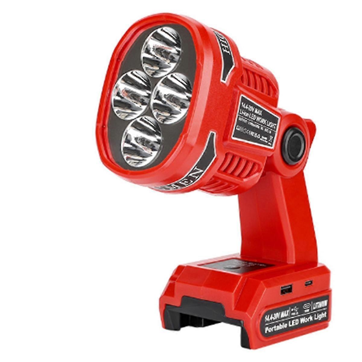 For 14.4-20V Lithium Ion Batteries LED Work Light Light Cordless Handheld Spotlight