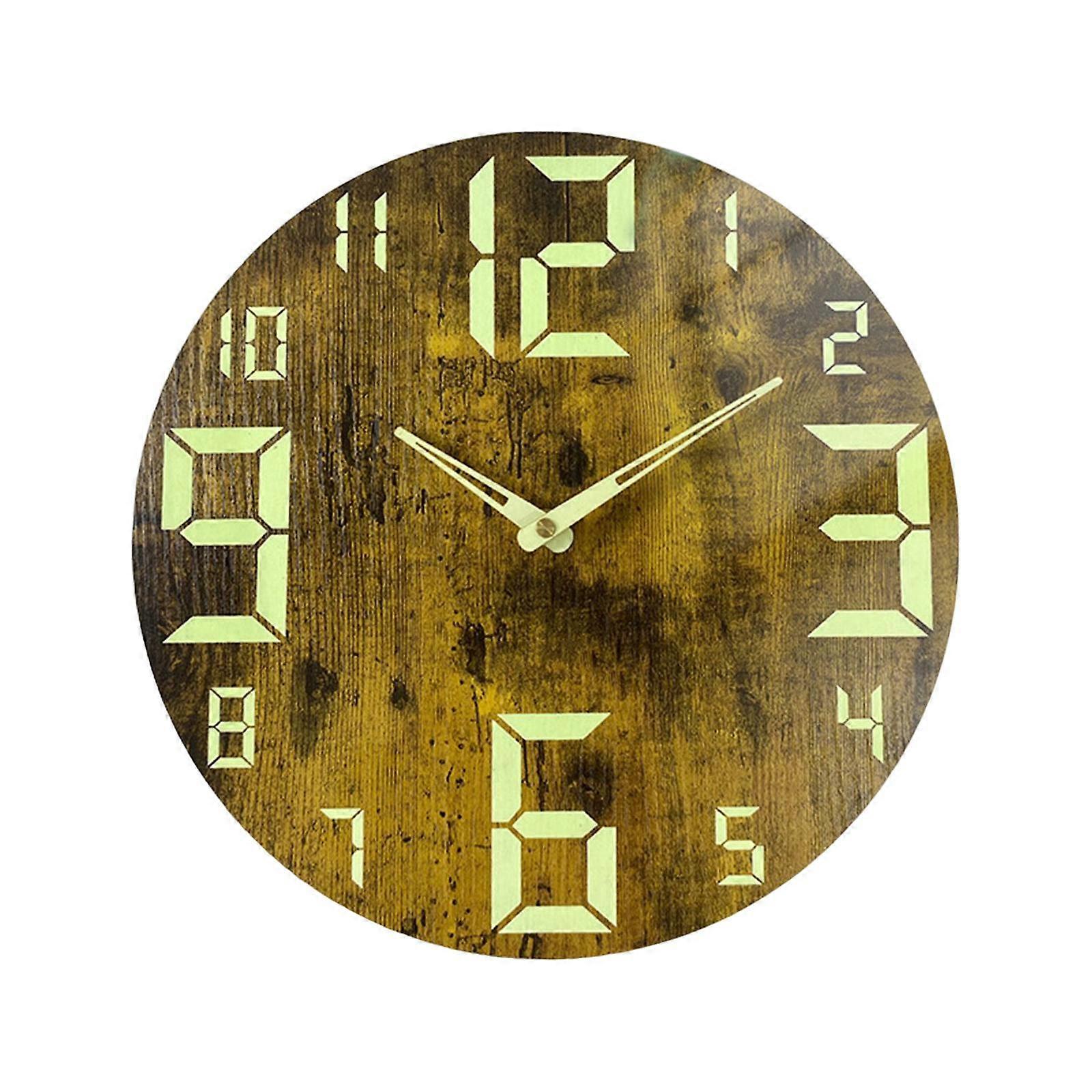 Luminous Wall Clock Battery Operated Decorative Non Ticking 12''/30cm Silent
