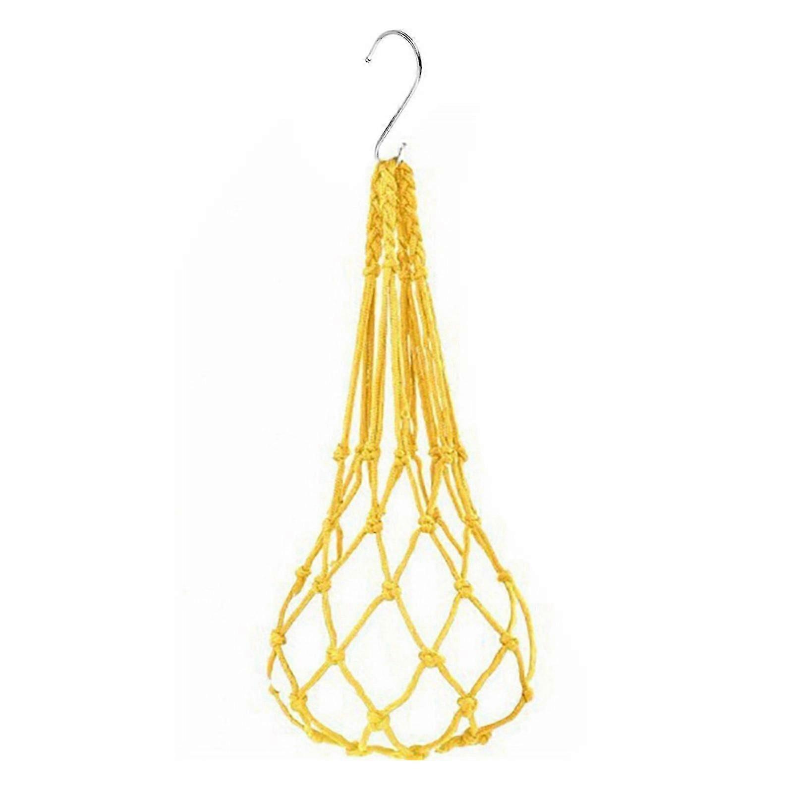 Hanging Poultry Feeder Net Bag Automatic Chicken Feeder Bag For Chickens Geese And Ducks Mesh Bag Vegetable Feeder Yellow