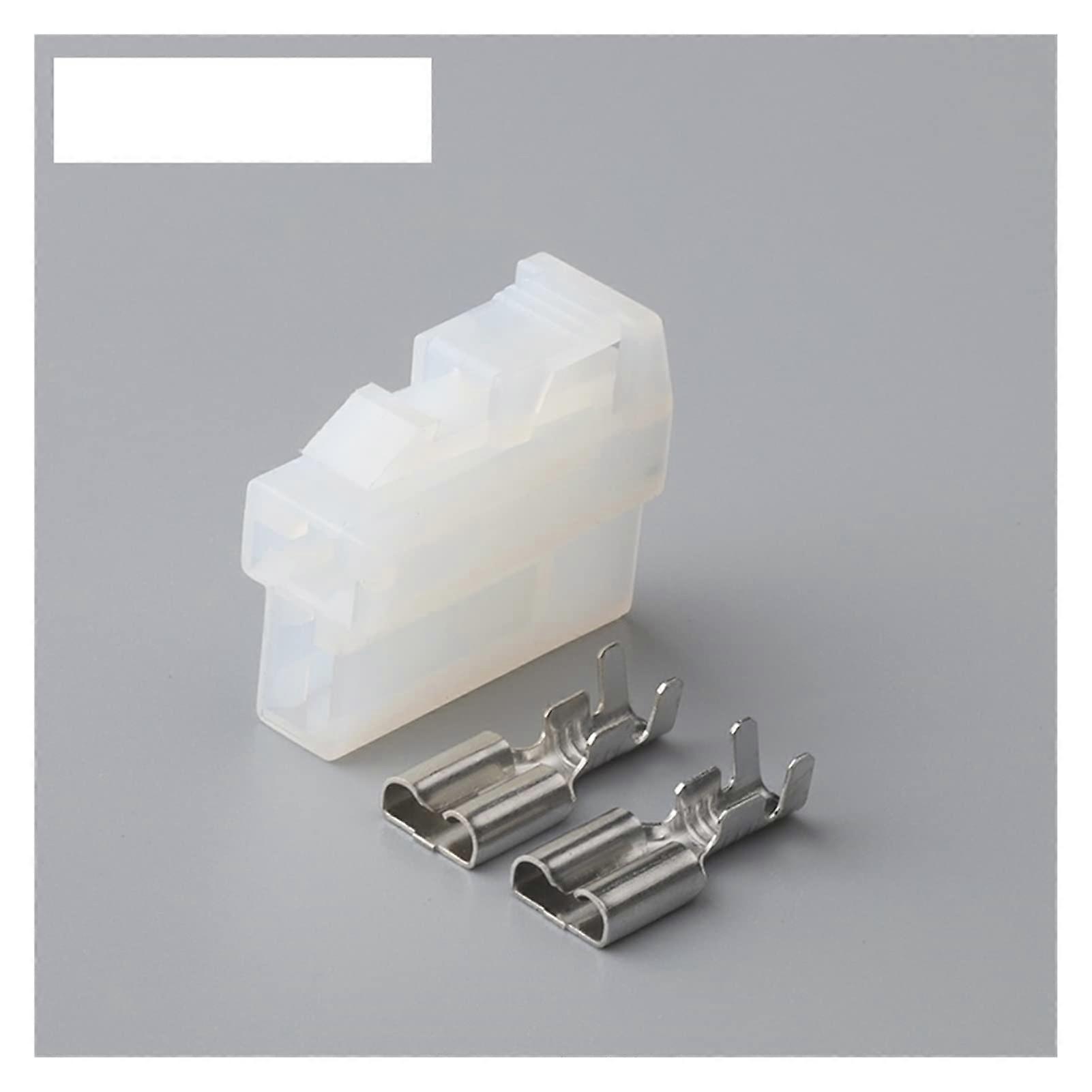 1 Set of 2 Pin Connector Automotive in 6.3 mm Series Plug with Terminals (Black)