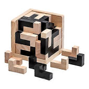 L-förmiger Logikpuzzle-Würfel aus Holz - Pädagogisches Denksportspielzeug - Holzpuzzles