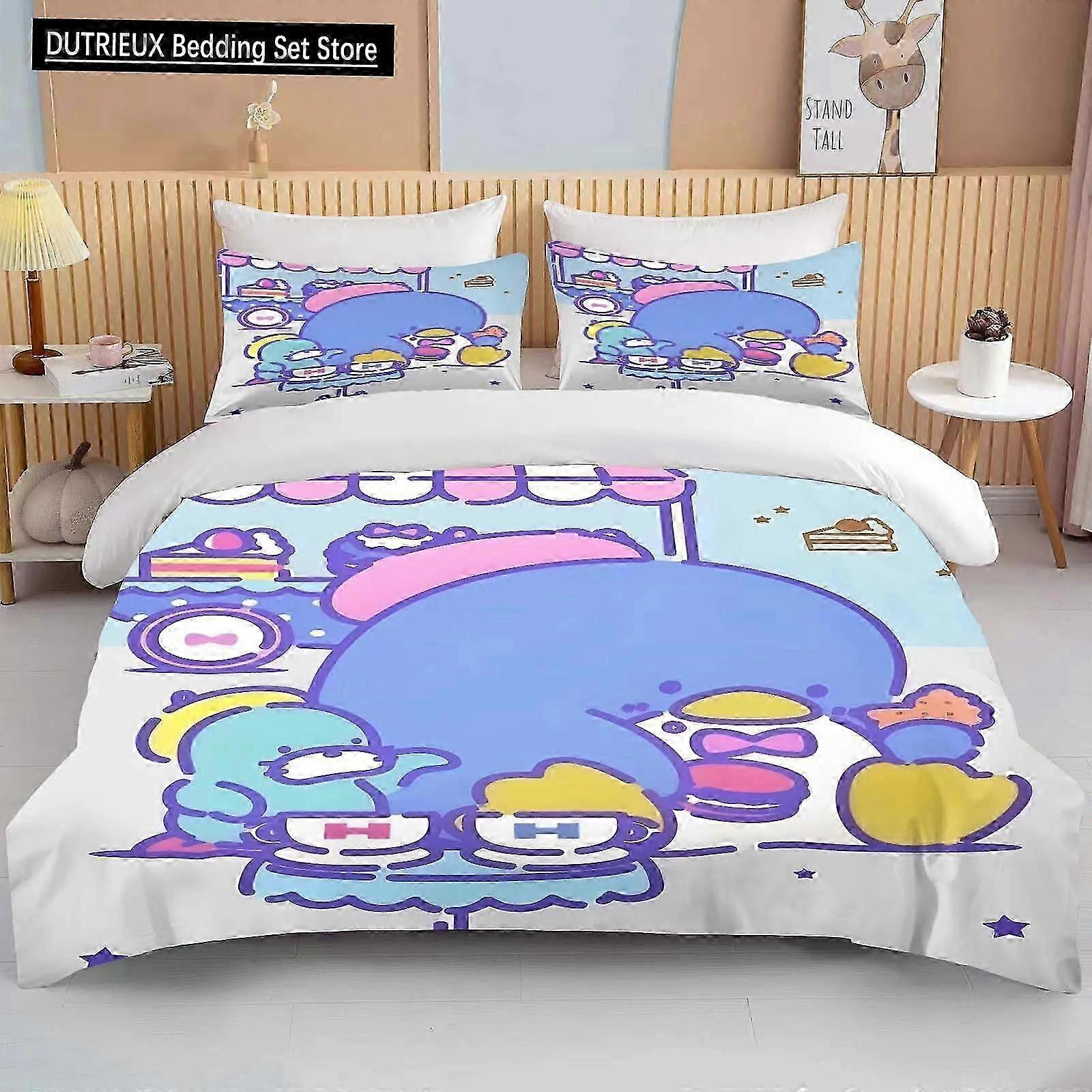 Tuxedo Sam Design Bed Sheets Sizes for Adults and Kids, Luxury 3-Piece Bedding Set with Duvet Cover and Pillowcases, Perfect for a Stylish S