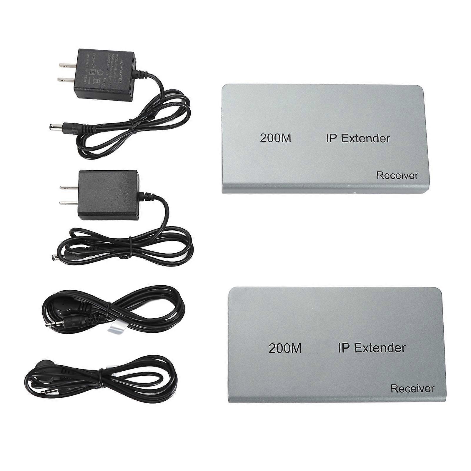 200M KVM IP Extender Over Cat5e/6, USB HD Multimedia Interface, Plug & Play, US Plug