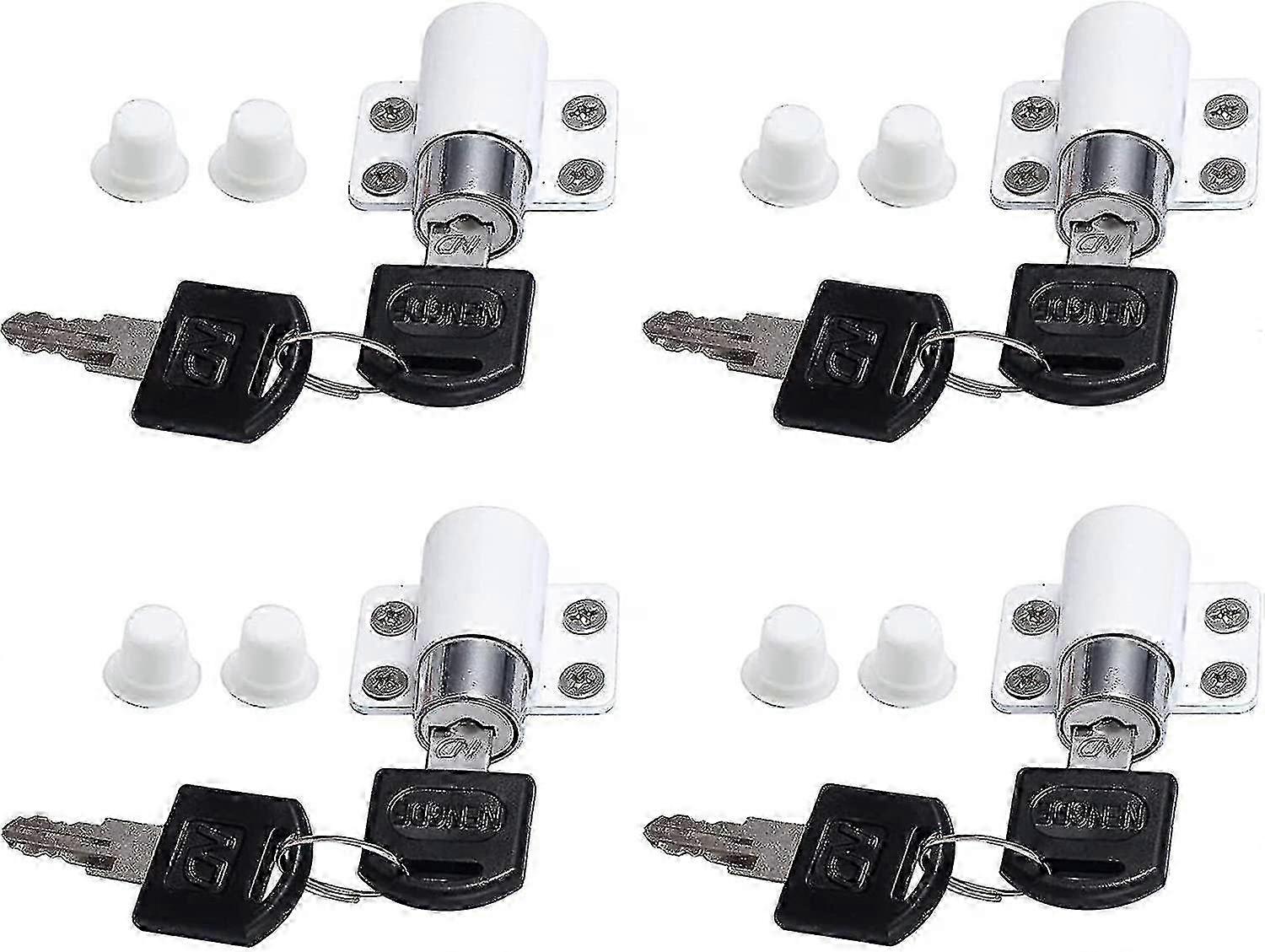 Safety Lock for Windows and Doors with Key, Sliding Door Anti-theft Limit Restrictor Locks in White, Suitable for Various Door Types