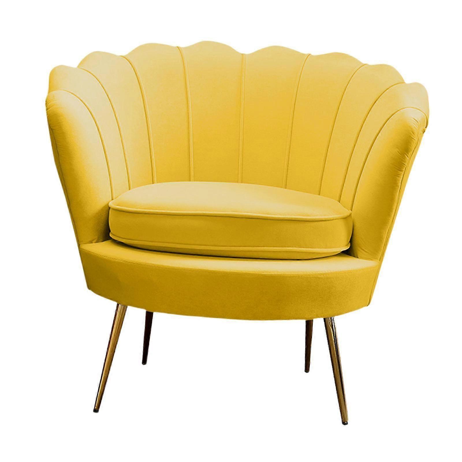 Comfortable Single Sofa Chair with Backrest for Apartment, Bedroom, or Balcony in Bright Yellow Color