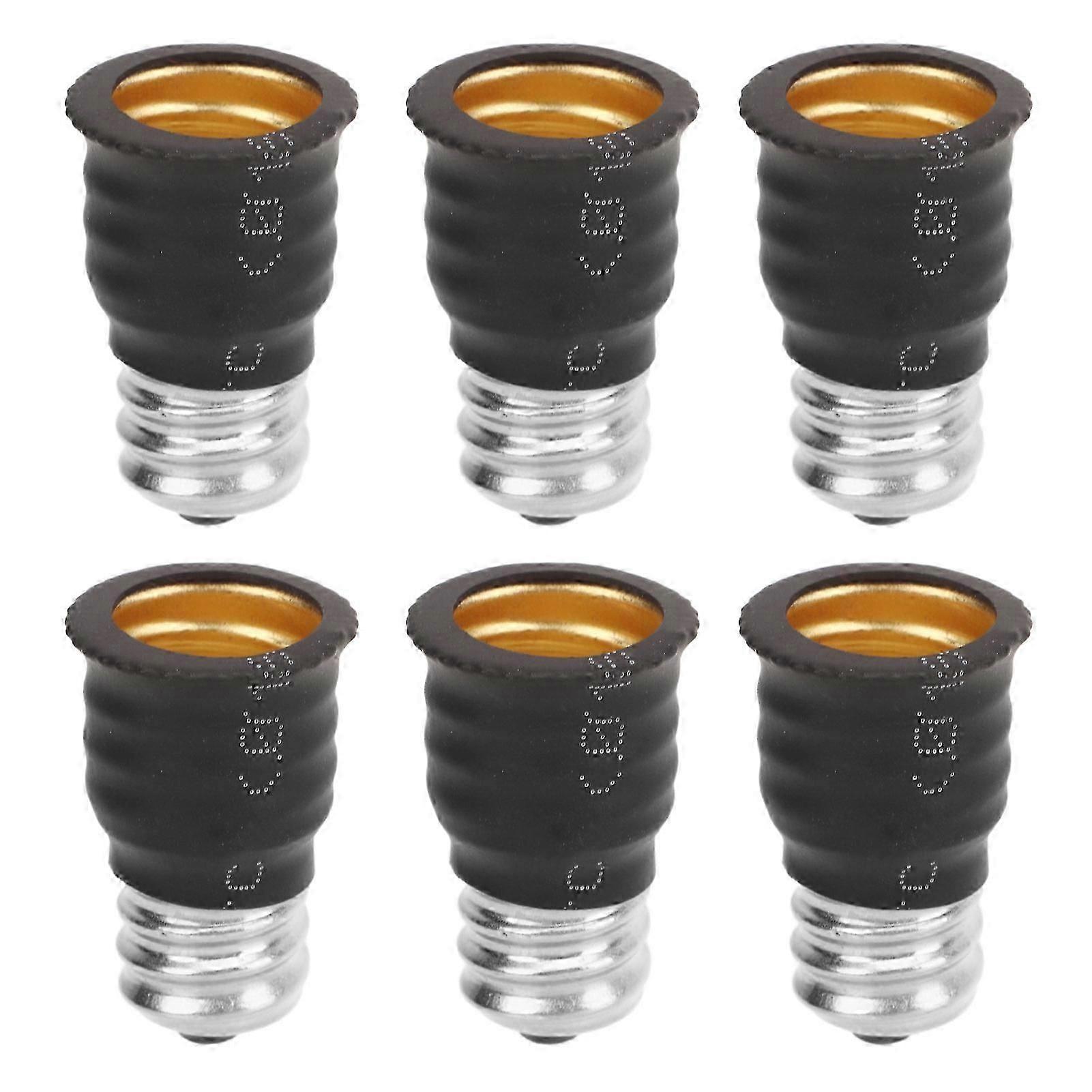 6 Pack Black E12 to E14 Light Bulb Adapter Converter-Good