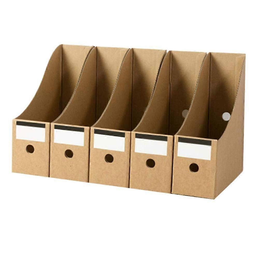 File Stand Desk Organizer Letter Tray Stationery Storage Box Kraft Paper for Magazines and Document Management