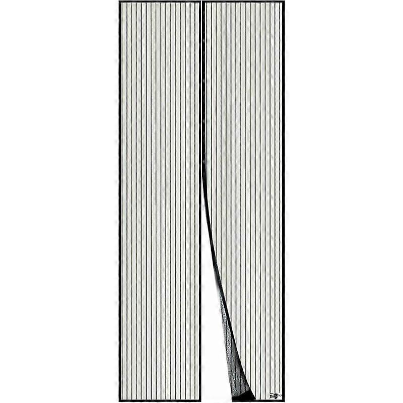Magnetic Screen Door, Mesh Curtain, Top to Bottom Magnetic Seal with Automatic Closing, Keeps Fresh Air Inside (120x220cm, Black)