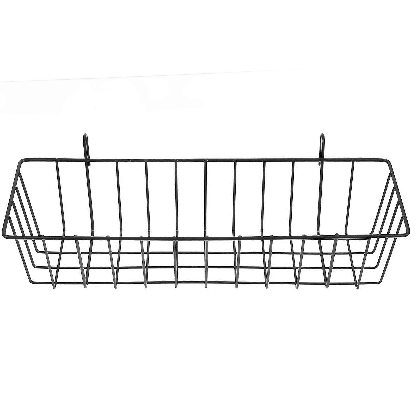 Hanging Wire Basket Iron Black for Hanging Basket Storage with Water-Resistant Function